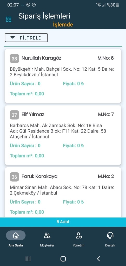 Seyitgazi Halı Yıkama Android Sipariş İşlemleri