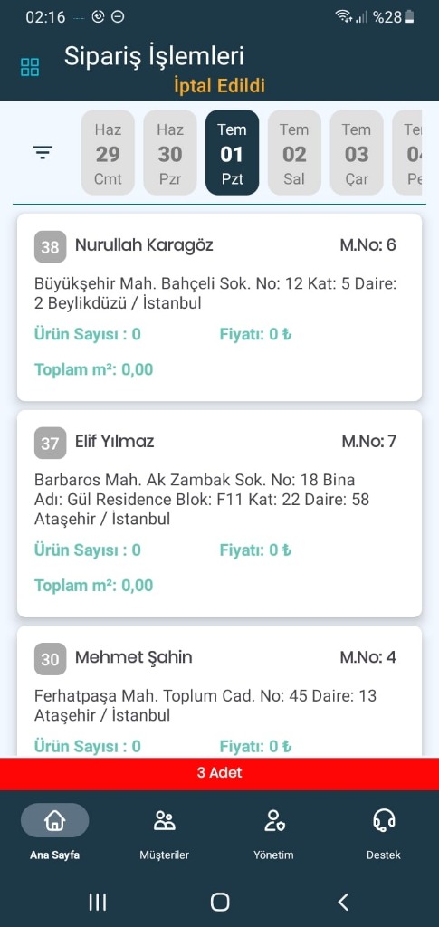 Seyitgazi Halı Yıkama Android Yeni Sipariş